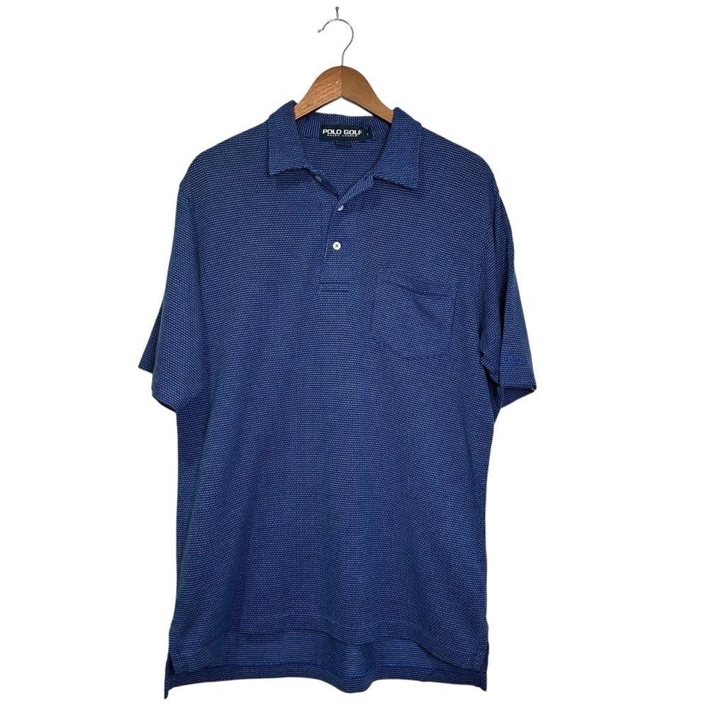 Vintage 90s Ralph Lauren Polo Golf Men’s Large Blue Print Short Sleeve